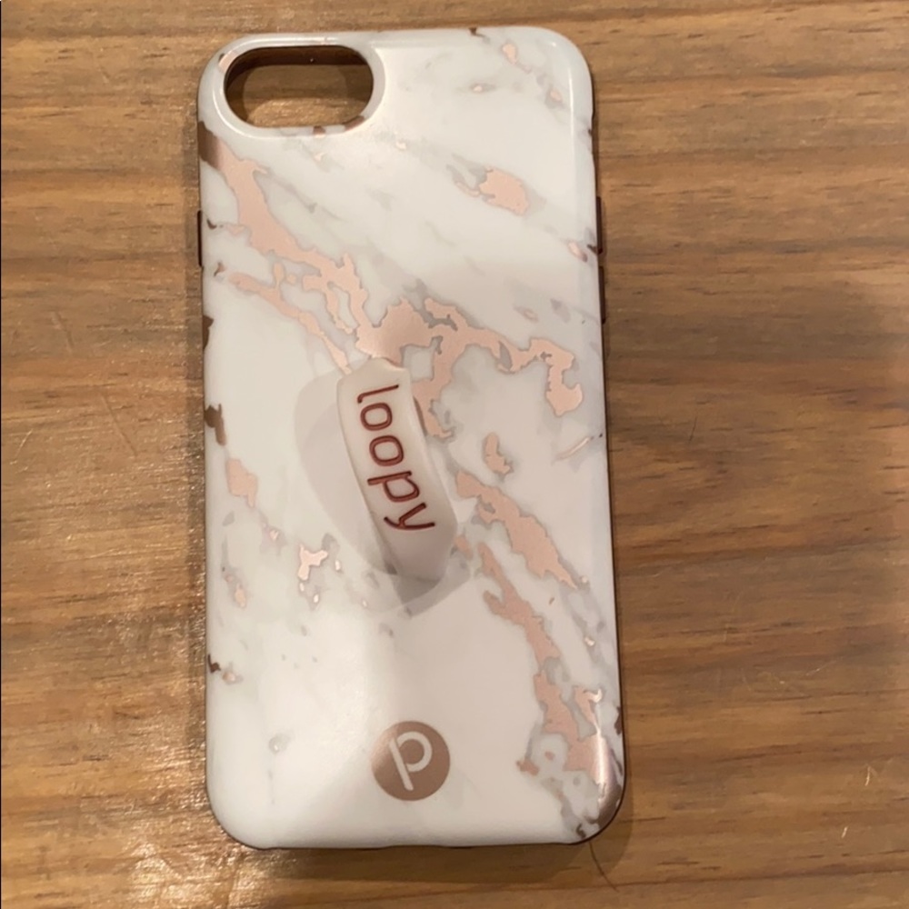 iPhone 6/7/8 Rose Gold Marble Loopy Case